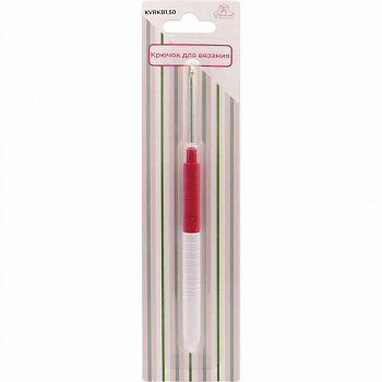 Крючок вязальный "Рукоделие" односторонний алюминиевый, красно-белый, 1.5мм