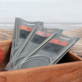 Набор для вязания NV-27: спицы круговые металлические 100 см 4.0, 4.5, 5.0 мм  