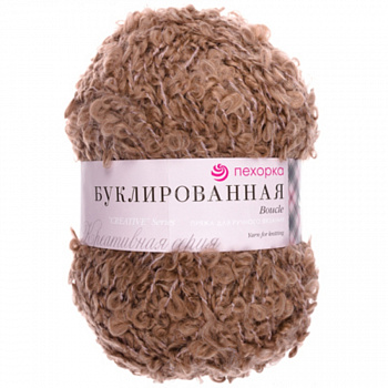 Буклированная, пряжа для ручного вязания  (377, кофейный)