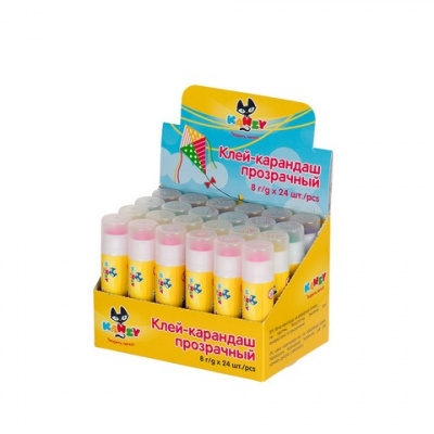 Клей-карандаш прозрачный, ассорти "KANZY" KNY 240310  1шт х 8 г
