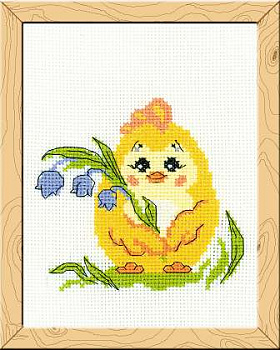 Набор для вышивания «Весёлая Пчёлка» НВ120 Цыплёнок с ландышем 13x16 см