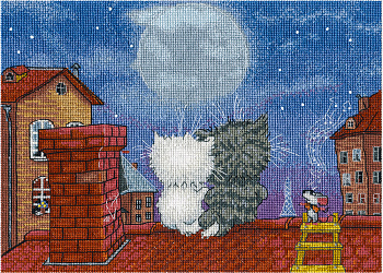 Набор для вышивания «Panna» Л-1924 Свидание на крыше,24х17,5 см