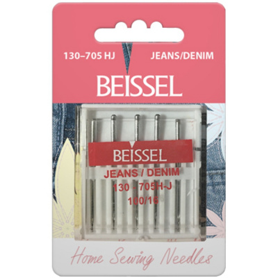 Иглы д/бытовых швейных машин для джинс. ткани (Jeans/Denim),5 шт,№ 100, 130-705 H-J/блистер, BEISSEL