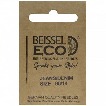 Иглы д/бытовых швейных машин для джинс. ткани (Jeans/Denim),5 шт, № 90, 130-705 H-J/крафт, BEISSEL