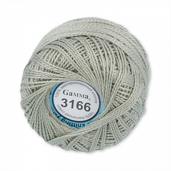 Пряжа "Gamma" Ирис 100% хлопок 10 х 10 г  (3166, гр.серый)