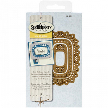 Набор ножей Spellbinders® Shapeabilities® Die D-Lites™ "Теги для модных ярлыков 3"