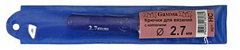 Крючки для вязания "Gamma" НС 2,7 мм с пл.колп. 8 см в чехле