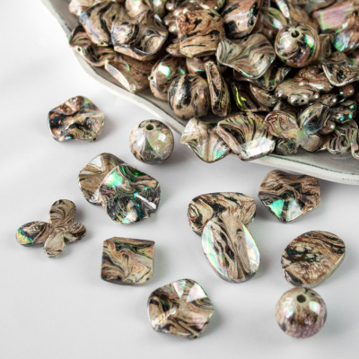 Бусы пластик с голографическим эффектом 250 г/упак ±10%, 30 мм, №017 (мока)