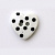 Пуговицы в тубе, QN164-W2  Сердце в горошек 24/2  36 шт/упак. (009 бело-черный) 
