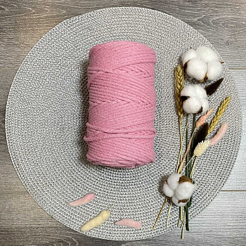 Шнур хлопковый 5 мм (светло-розовый) 50м