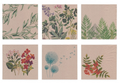 Салфетки бумажные "Love2art" ассорти  SDP №0221-06 33 x 33 6 шт. "Разнотравье"