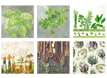 Салфетки бумажные "Love2art"ассорти  SDS №64 33х33 6 шт. "Ароматные травы"