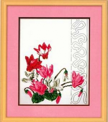 Набор для вышивания RTO "Цикламены" 21*27 см.