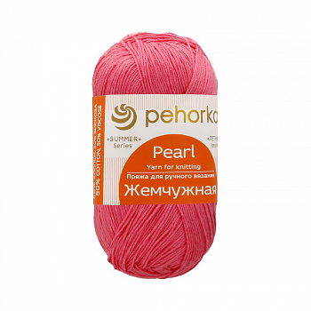 Жемчужная, пряжа для ручного вязания  (011, яр.розовый)