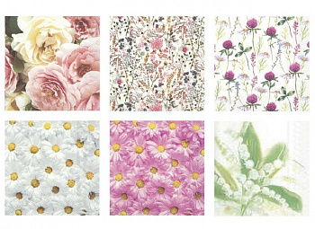 Салфетки бумажные "Love2art"ассорти  SDS №52 33х33 6 шт. "Разноцветные"