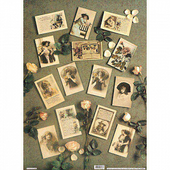 A4-023 Gr P/Cards W/ Pk Roses