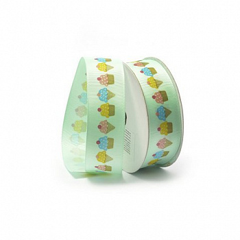 Лента декоративная арт.TBY.ЛРР.ТХ-16,2 репсовая  шир.2,5см цв. салат.  уп.9,14м