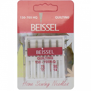 Иглы д/быт. швейных машин для квилтинга,5 шт: № 75 - 3 шт, № 90 - 2 шт.,130-705 H-Q/блистер, BEISSEL