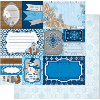 Лист бумаги Bo Bunny 13601528 «Powder Mountain Tags Paper» 30х30см