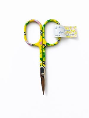 Ножницы для вышивания с цветочным принтом B4814.1,зелёные 9,5 см