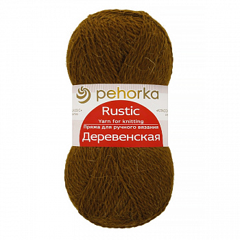 Деревенская, пряжа для ручного вязания (032, табак)