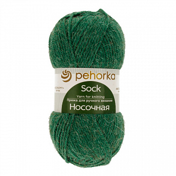 Носочная, пряжа для ручного вязания   (875, зелено- изумрудный)