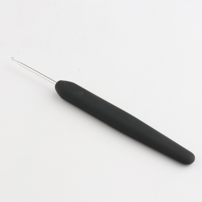 Крючок алюминиевый для вязания с эргономичной черной ручкой, серебристый цвет, 2.25мм, KnitPro,30877