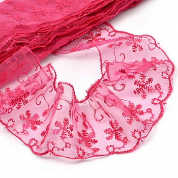 Кружево капрон арт.TBY.30011 шир.65 мм/13,70 м, №129 малиновый