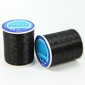 Мононить "Gamma" MF-04 0.12 мм,100% нейлон,12 шт. х 250 м чёрный