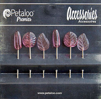 Шпильки декоративные "Petaloo" 1475-121 Glass Ornament Pins х 6 шт.-Dk.Rose