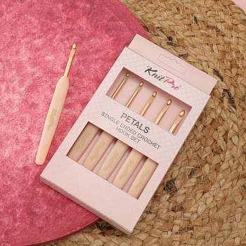 Набор односторонних алюминиевых крючков Petals KnitPro, 30990