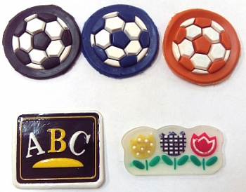 Резиновые объемные нашивки на одежду, 3 шт./упак. в ассортименте.