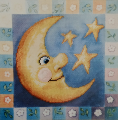 Набор для вышивания  Месяц, украшенный фон 22*22 см
