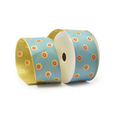 Лента декоративная арт.TBY.ЛРР.TХ-26.2  шир.4см цв. синий. уп.9,14м