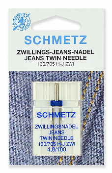 Иглы для джинсы двойные 130/705H-J ZWI № 100/4.0, 1 шт. Schmetz 0706911