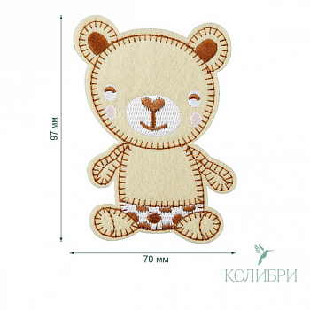Термоаппликация LA524 Beige  (бежевый) 70 х 97 mm.