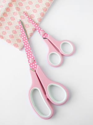 Набор ножниц бытовых из 2шт. "Crafty tailor" NR(N)-03(Р), 216/141мм, толщина лезвия 2/1,5мм, розовый