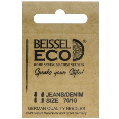 Иглы д/бытовых швейных машин для джинс. ткани (Jeans/Denim),5 шт, № 70, 130-705 H-J/крафт, BEISSEL