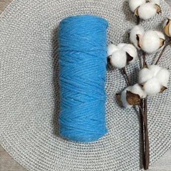 Шнур хлопковый 5 мм (бирюзовый) 50м