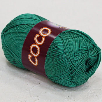 Коко (VITA Cotton), пряжа для ручного вязания (111, изумруд)