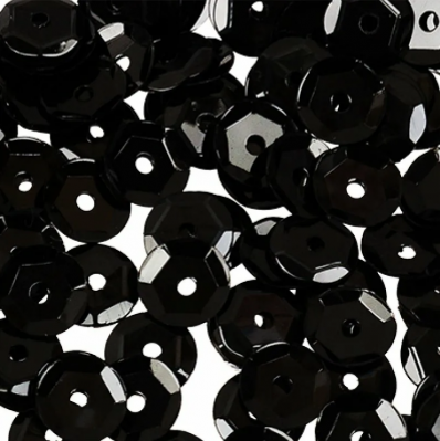 Пайетки «Zlatka» ZC 6  россыпью 6 мм, 5 х 10 г №04 черный