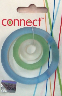 Набор стеклян.колечек разн.разм.,3шт., син.фиолет.,прозр.св.зел.