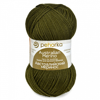 Австралийский меринос, пряжа для ручного вязания  (423, болото)