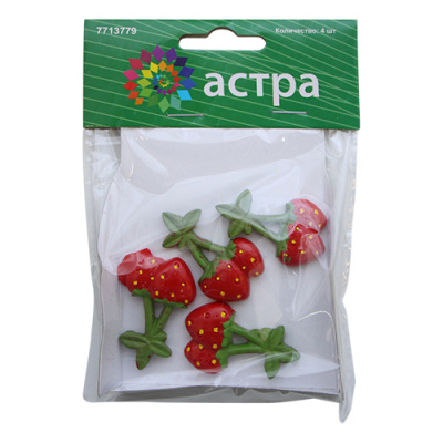 Объемные фигурки "Астра" Клубника 4 шт.LR15-4610