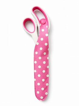 Ножницы портновские в розовом чехле в горошек 24,5 см.,B4854 