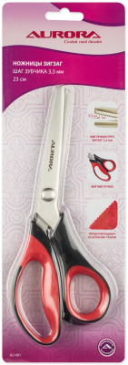 Ножницы зиг-заг 23 см, шаг зубчика 3.5 мм, Aurora AU 491