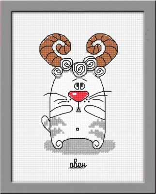 Набор для вышивания «Овен» 832 Кошачий гороскоп. Овен,7*12 см