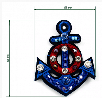 Украшение текстильное LA28  53 x 65 мм 5 шт