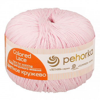 Цветное кружево, пряжа для ручного вязания,50 г/475 м (180, св.бегония)