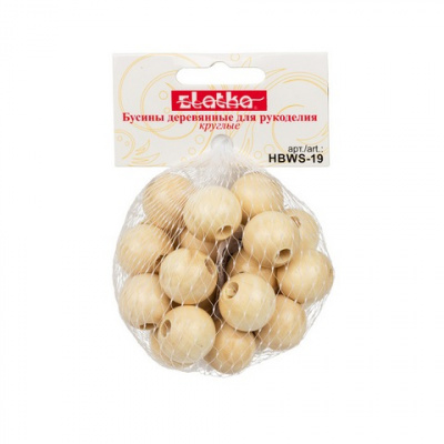 Бусины "Zlatka" дерево HBWS-19  18 мм 25шт ± 1 шт.